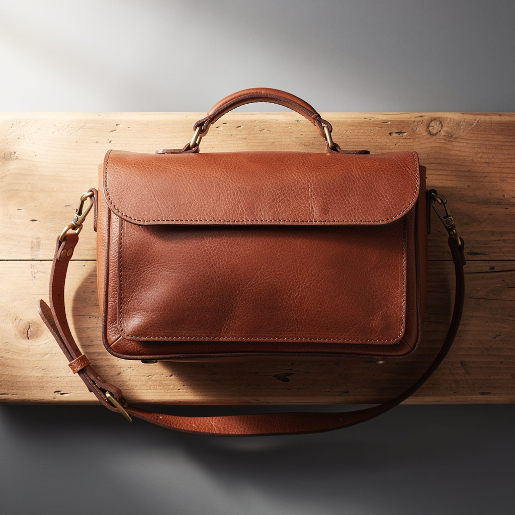 Silk‑Weave Leather Satchel – Executive Travel