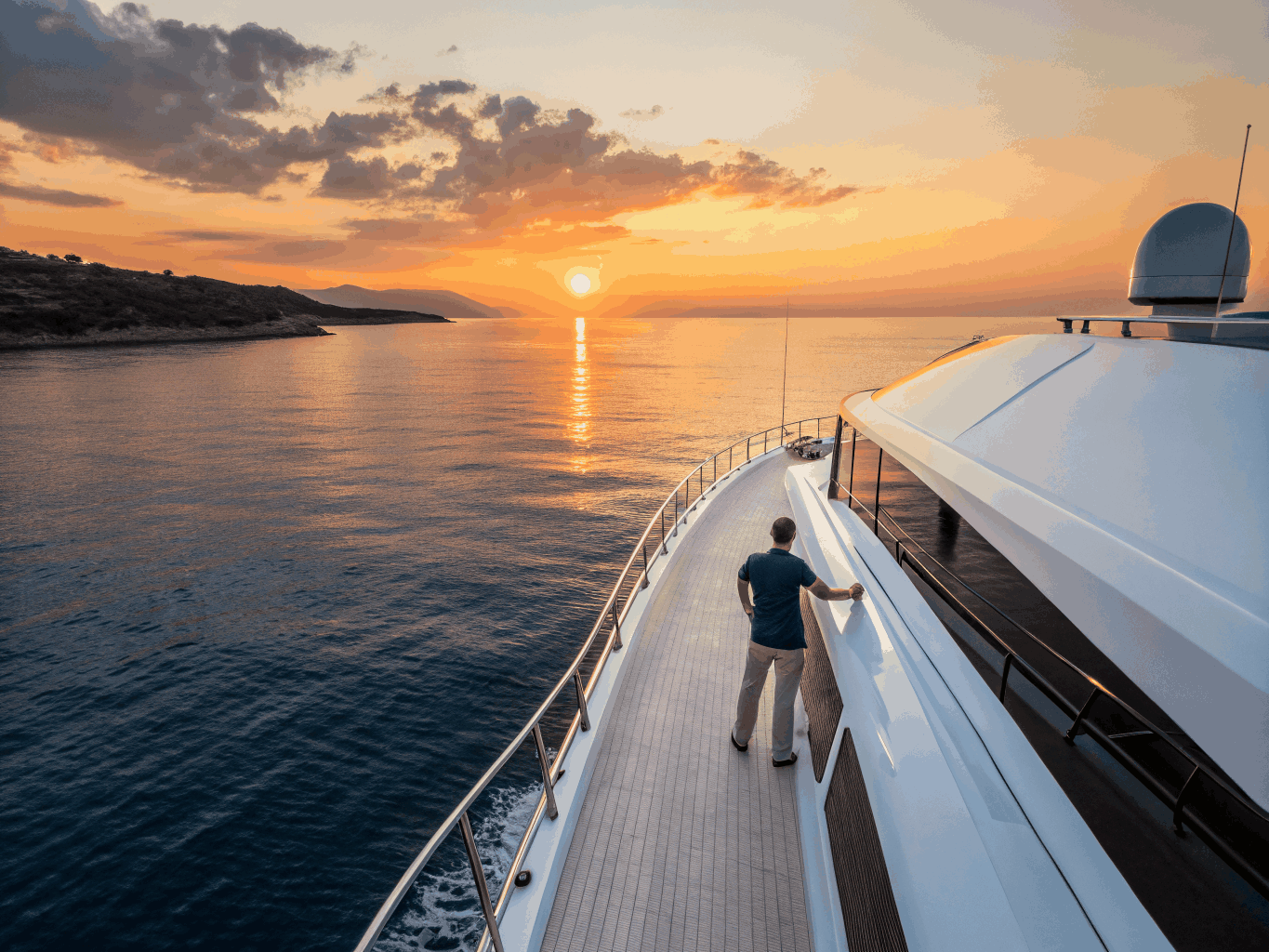 The Celestial 155 superyacht with helipad and luxury decks